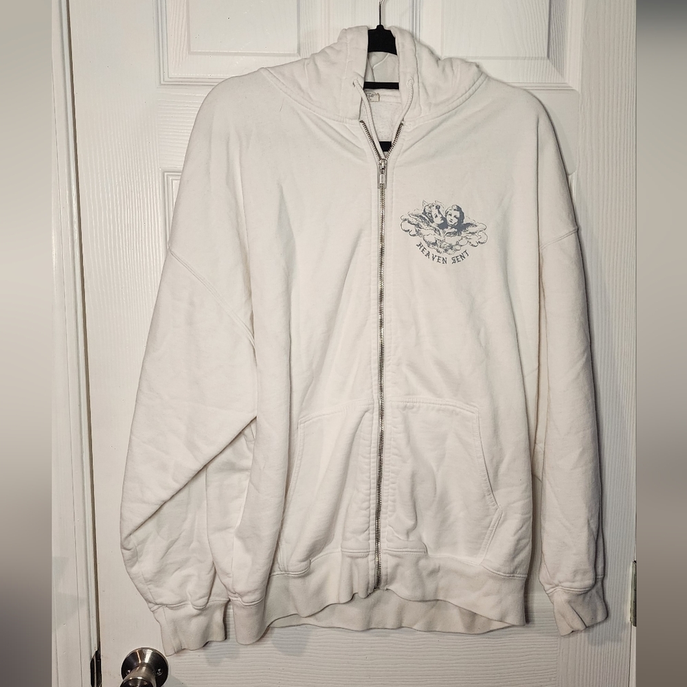 John Galt Ivory Heaven Sent Zip up sweater